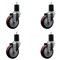 Service Caster 4'' SS Maroon Poly Wheel Swivel 1-3/4'' Expanding Stem Caster Set, 4PK SCC-SSEX20S414-PPUB-MRN-134-4 - alternate 1